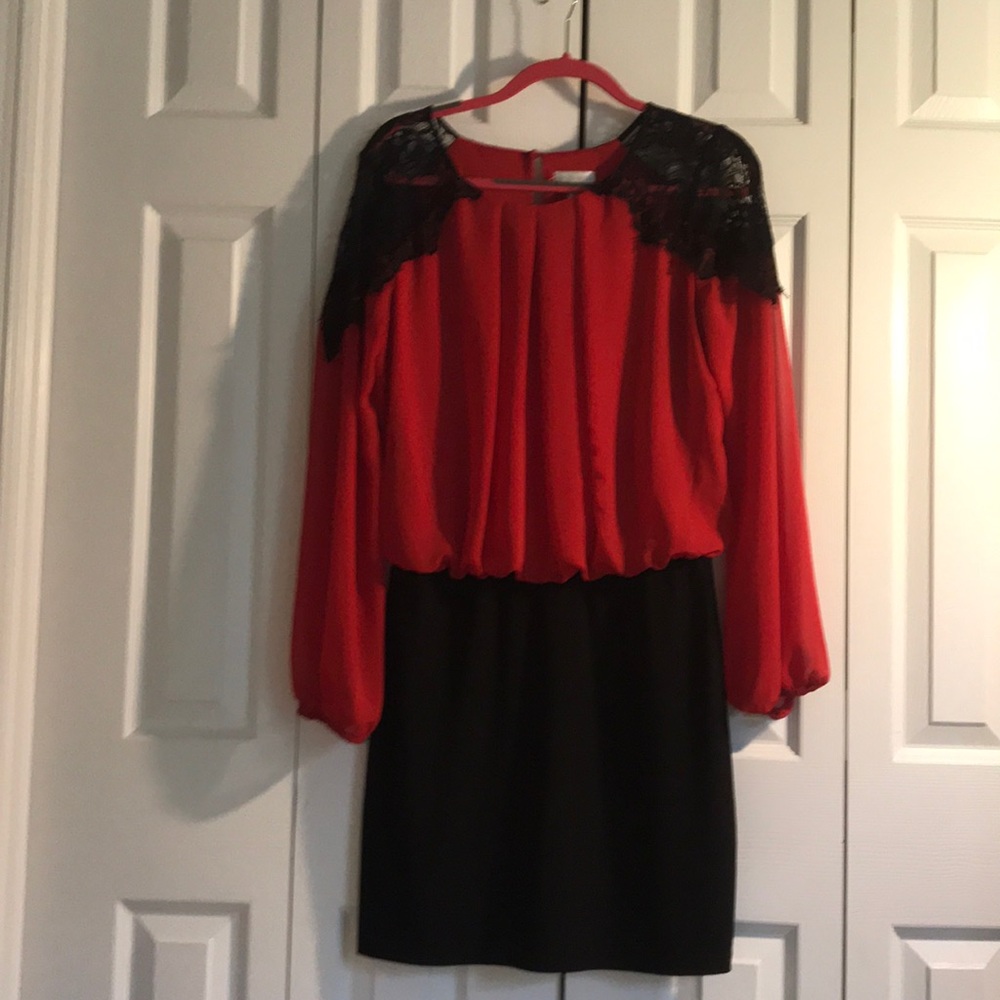 Red lace dress